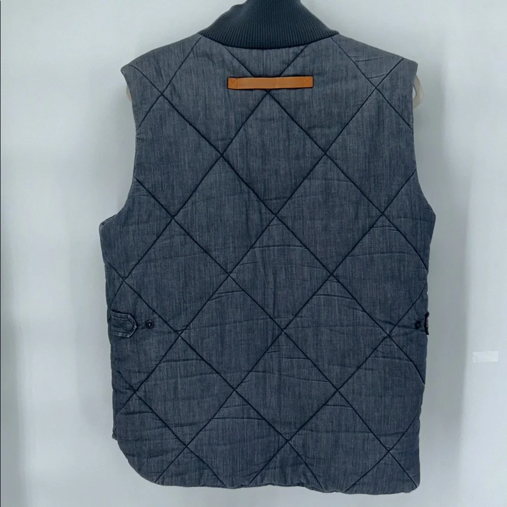 Marshall Artist Quilted Gilet Vest Blue Cotton Zip Men’s L - Picture 5 of 11